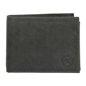 Geldbörse Querformat 12 x 9,5cm in Schwarz mit Riegel