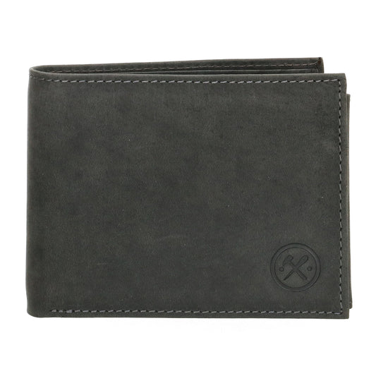 Geldbörse Querformat 12 x 9,5cm in Schwarz mit Riegel