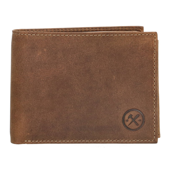 Geldbörse Querformat 12 x 9,5cm mit Riegel in Cognac aus Leder - leder-accessoires.com