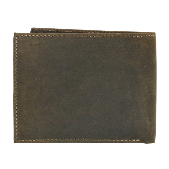 Geldbörse Querformat 12 x 9,5cm in Olivgrün mit Riegel - leder-accessoires.com