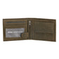 Geldbörse Querformat 12 x 9,5cm mit Riegel in Olivgrün aus Leder