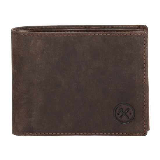 Geldbörse Querformat 12 x 9,5cm in Braun mit Riegel - leder-accessoires.com