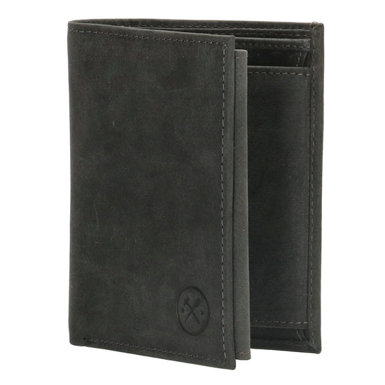 Geldbörse Hochformat 12 x 9cm mit Riegel in Schwarz aus Leder - leder-accessoires.com