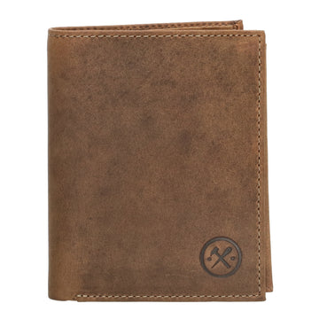 Geldbörse Hochformat 12 x 9cm mit Riegel in Cognac aus Leder - leder-accessoires.com