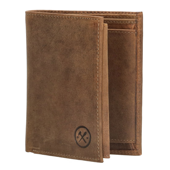 Geldbörse Hochformat 12 x 9cm mit Riegel in Cognac aus Leder - leder-accessoires.com