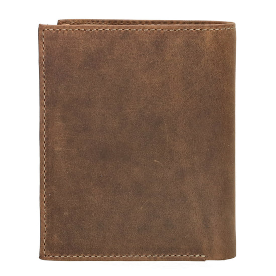 Geldbörse Hochformat 12 x 9cm mit Riegel in Cognac aus Leder - leder-accessoires.com