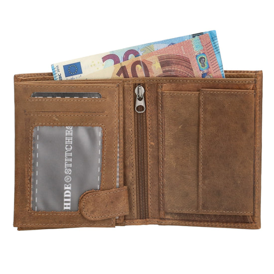 Lederbörse Hochformat 12x9xcm in Braun - leder-accessoires.com