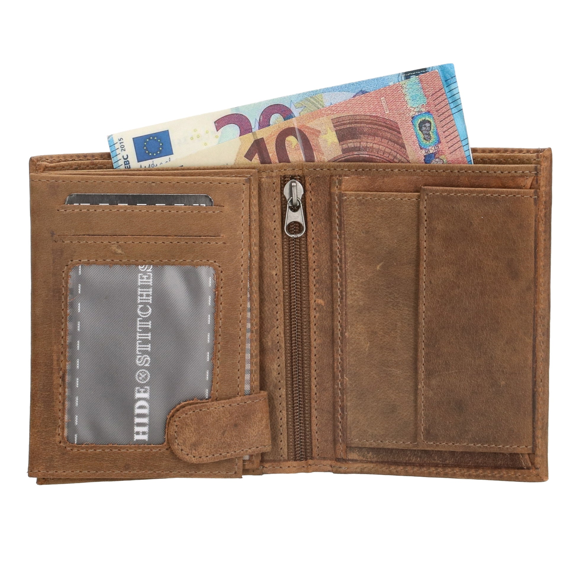 Lederbörse Hochformat 12x9xcm in Braun - leder-accessoires.com