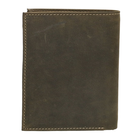 Geldbörse Hochformat 12 x 9cm mit Riegel in Olivgrün aus Leder - leder-accessoires.com