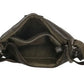 Tasche zum Rucksack aus Leder in Olivgrün mit Vortasche