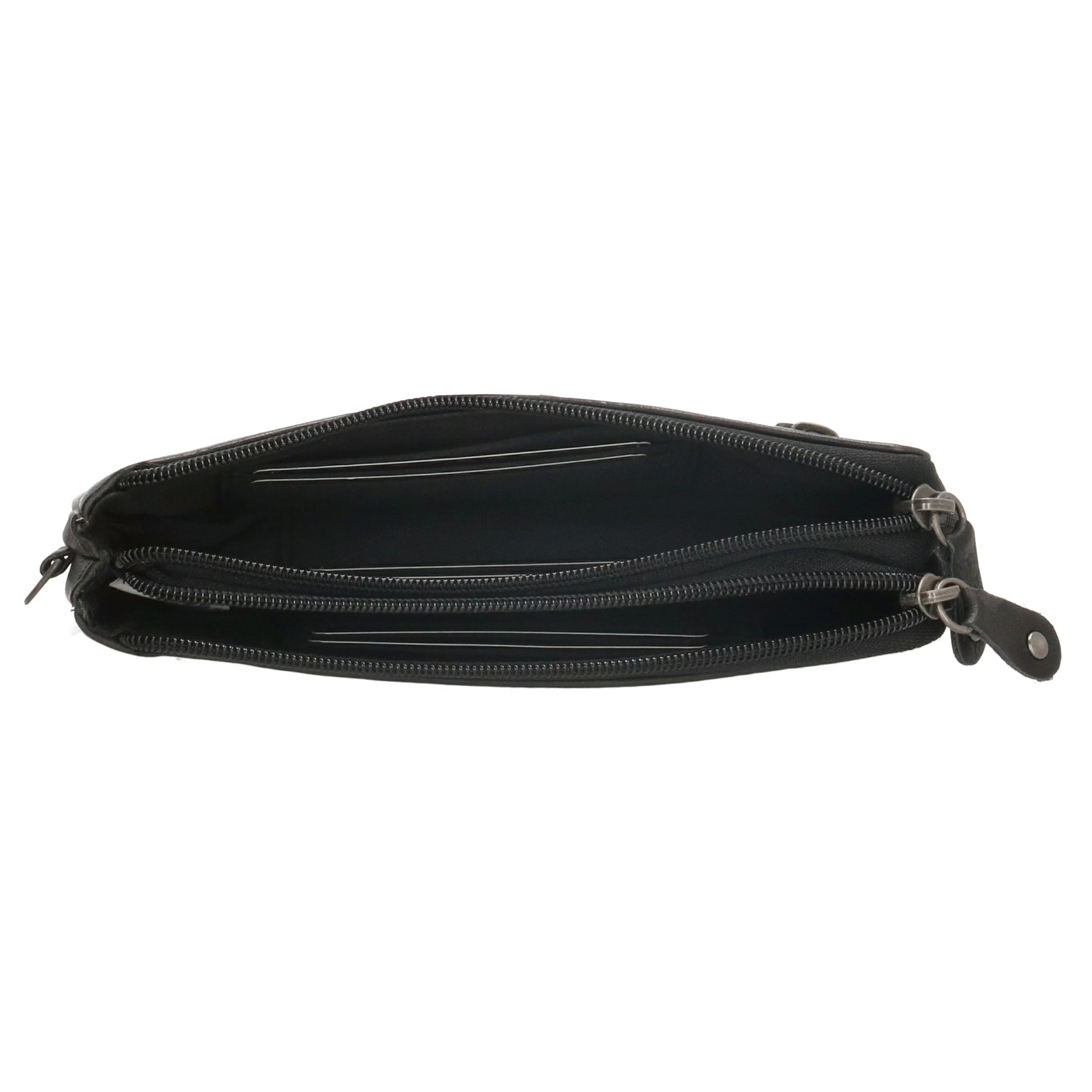 Lederbörse|Handyfähig 18,5x9cm in Schwarz mit Reißverschluss und RFID-Schutz - leder-accessoires.com