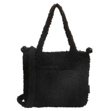 Teddyshopper 29 x 25cm in Schwarz mit Vortasche und Reißverschluss