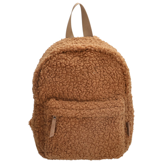 Teddyrucksack 23x31cm in Braun mit Reißverschluss