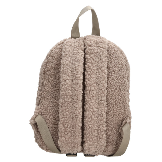 Teddyrucksack 23x31cm in Taupe mit Reißverschluss