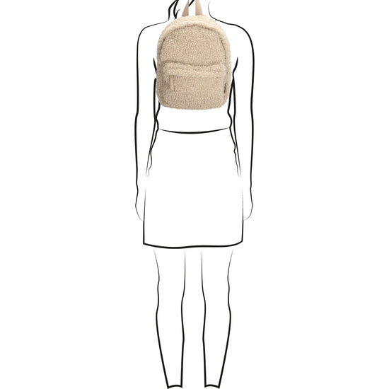 Teddyrucksack 23x31cm in Beige mit Reißverschluss - leder-accessoires.com
