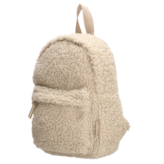 Teddyrucksack 23x31cm in Beige mit Reißverschluss - leder-accessoires.com