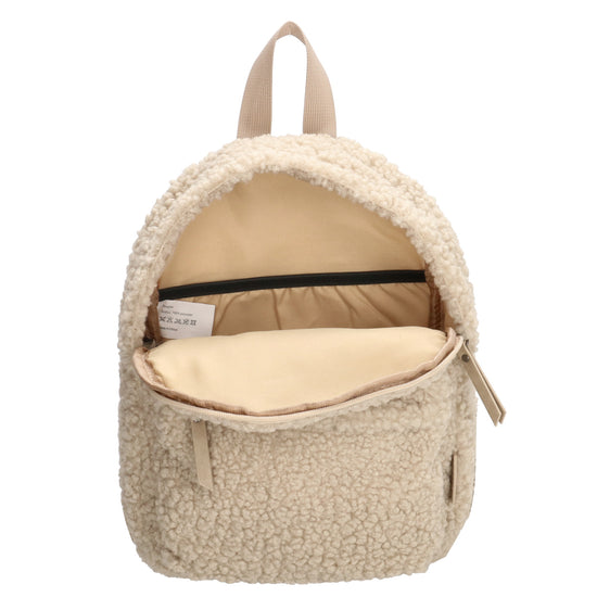 Teddyrucksack 23x31cm in Beige mit Reißverschluss - leder-accessoires.com