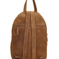 Rucksack aus Leder in Cognac mit Reißverschluss und Vortasche