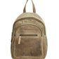 Rucksack aus Leder in Sand| Beige mit Reißverschluss und Vortasche
