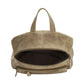 Rucksack aus Leder in Sand| Beige mit Reißverschluss und Vortasche