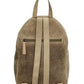 Rucksack aus Leder in Sand| Beige mit Reißverschluss und Vortasche