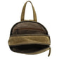 Rucksack aus Leder in Oliv mit Reißverschluss und Vortasche