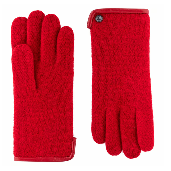 Strickhandschuh | Wolle Damen in Rot aus 100% Schurwolle von Röckl - leder-accessoires.com
