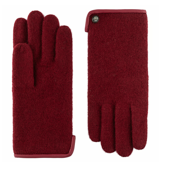 Strickhandschuh | Wolle Damen in Dunkelrot aus 100% Schurwolle von Röckl - leder-accessoires.com