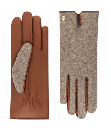 Lederhandschuhe | Haarschafleder Damen aus Leder und Wolle in Saddlebrown von Röckl