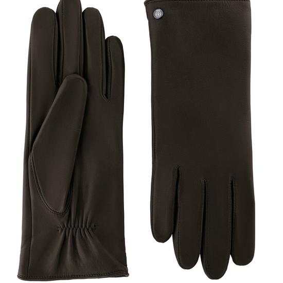 Lederhandschuhe | Haarschafleder Damen in Braun mit Halbsteppnaht von Röckl - leder-accessoires.com