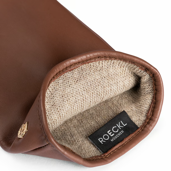 Lederhandschuhe | Haarschafleder Damen in Cognac klassisch von Röckl - leder-accessoires.com