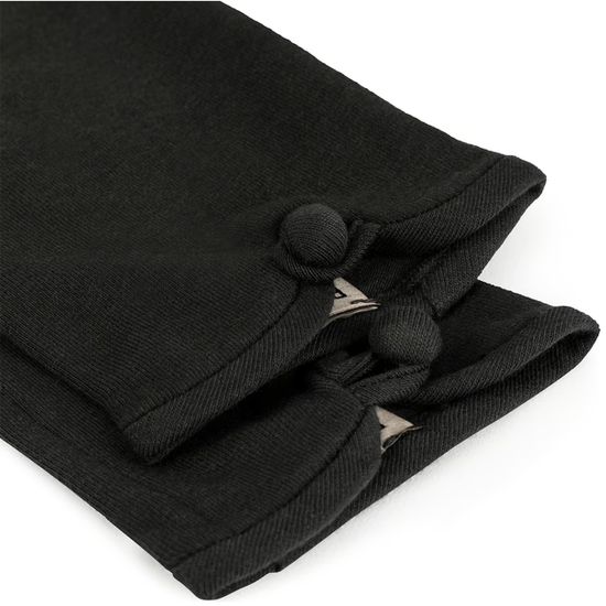 Baumwollhandschuhe Damen mit Knopf in Schwarz von Röckl - leder-accessoires.com