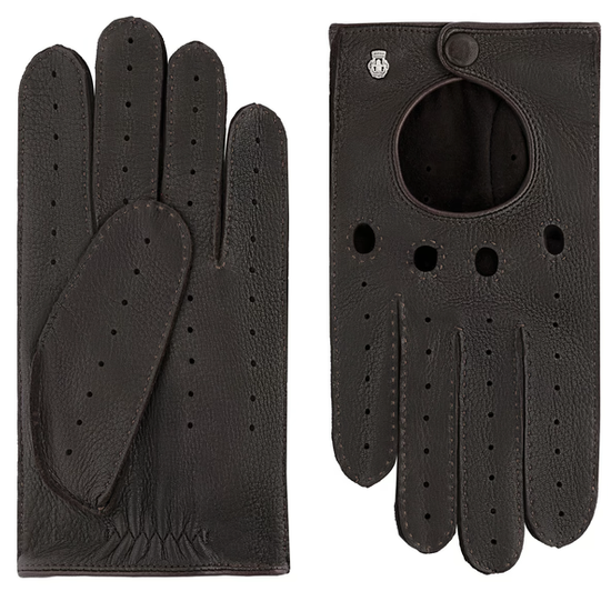 Autofahrerhandschuhe Herren in Dunkelbraun von Röckl - leder-accessoires.com