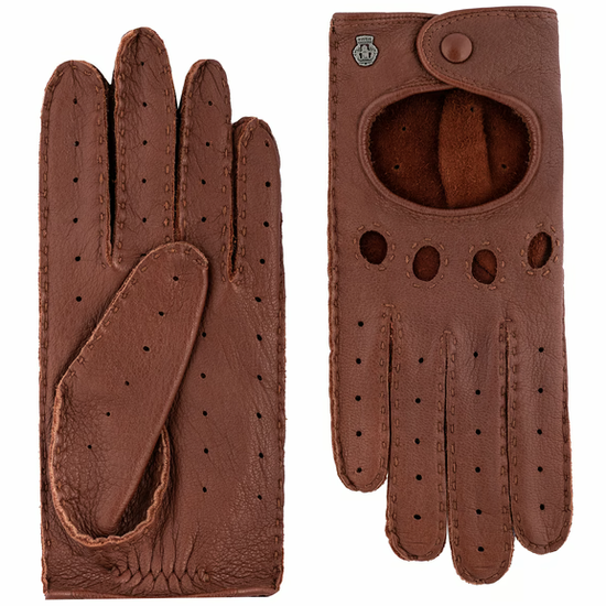 Autofahrerhandschuhe Damen in Cognac von Röckl - leder-accessoires.com