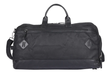 Reisetasche|Rucksack in Schwarz aus Leder und Canvas