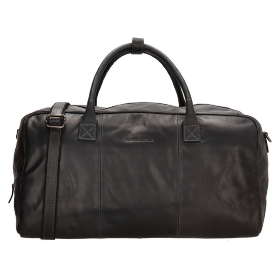 Reisetasche 54 x 32 in Schwarz aus Leder mit Reißverschluss - leder-accessoires.com