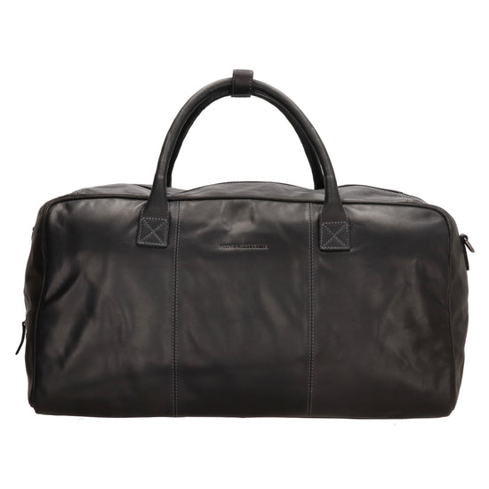 Reisetasche 54 x 32 in Schwarz aus Leder mit Reißverschluss - leder-accessoires.com