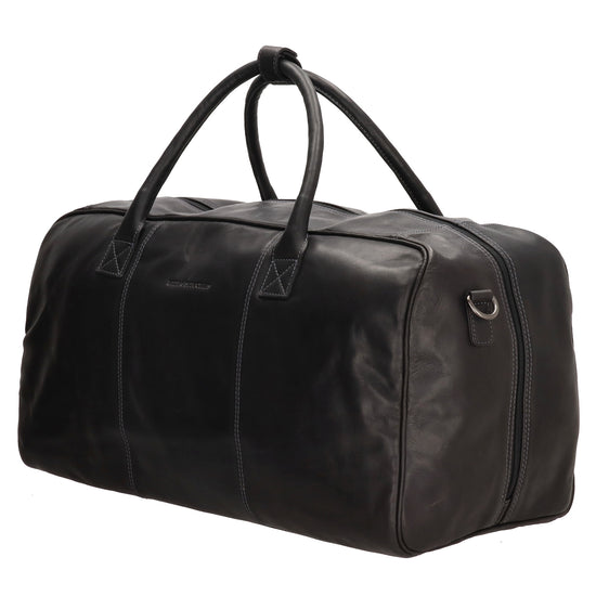 Reisetasche 54 x 32 in Schwarz aus Leder mit Reißverschluss - leder-accessoires.com