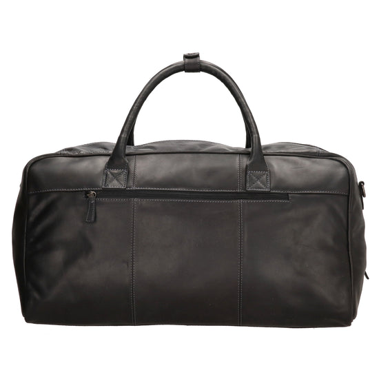 Reisetasche 54 x 32 in Schwarz aus Leder mit Reißverschluss - leder-accessoires.com