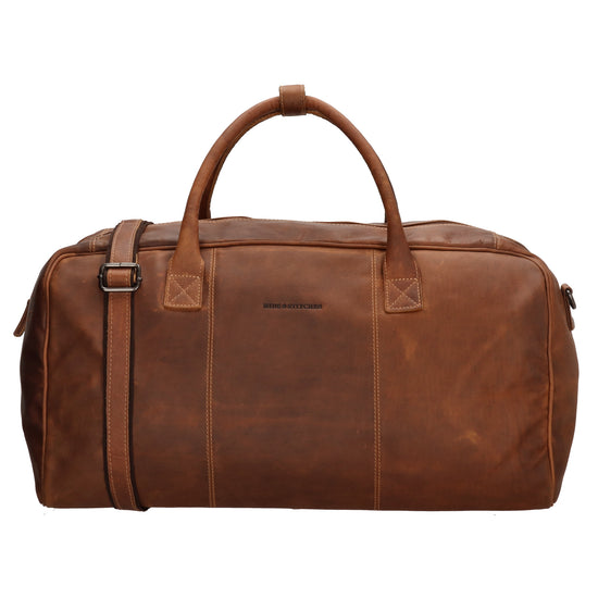 Reisetasche 54 x 32 in Cognac aus Leder mit Reißverschluss - leder-accessoires.com