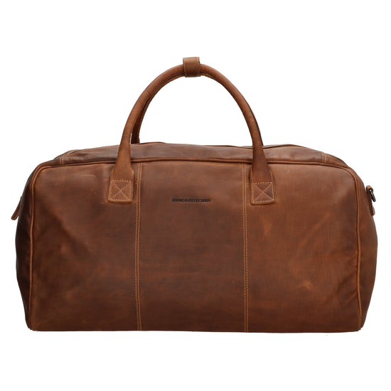 Reisetasche 54 x 32 in Cognac aus Leder mit Reißverschluss - leder-accessoires.com