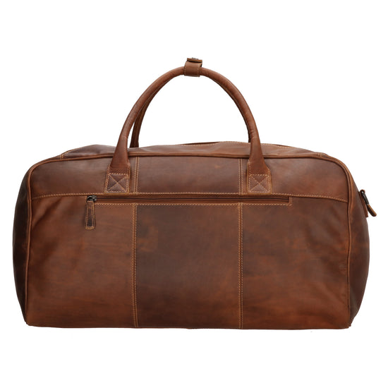 Reisetasche 54 x 32 in Cognac aus Leder mit Reißverschluss - leder-accessoires.com