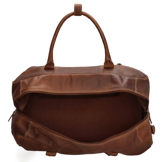 Reisetasche 54 x 32 in Cognac aus Leder mit Reißverschluss - leder-accessoires.com