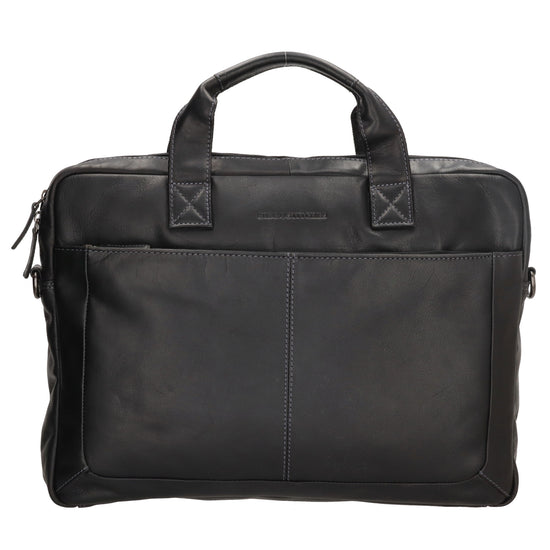 Business-| Laptoptasche 42x29x7cm in Schwarz mit Reißverschluss - leder-accessoires.com