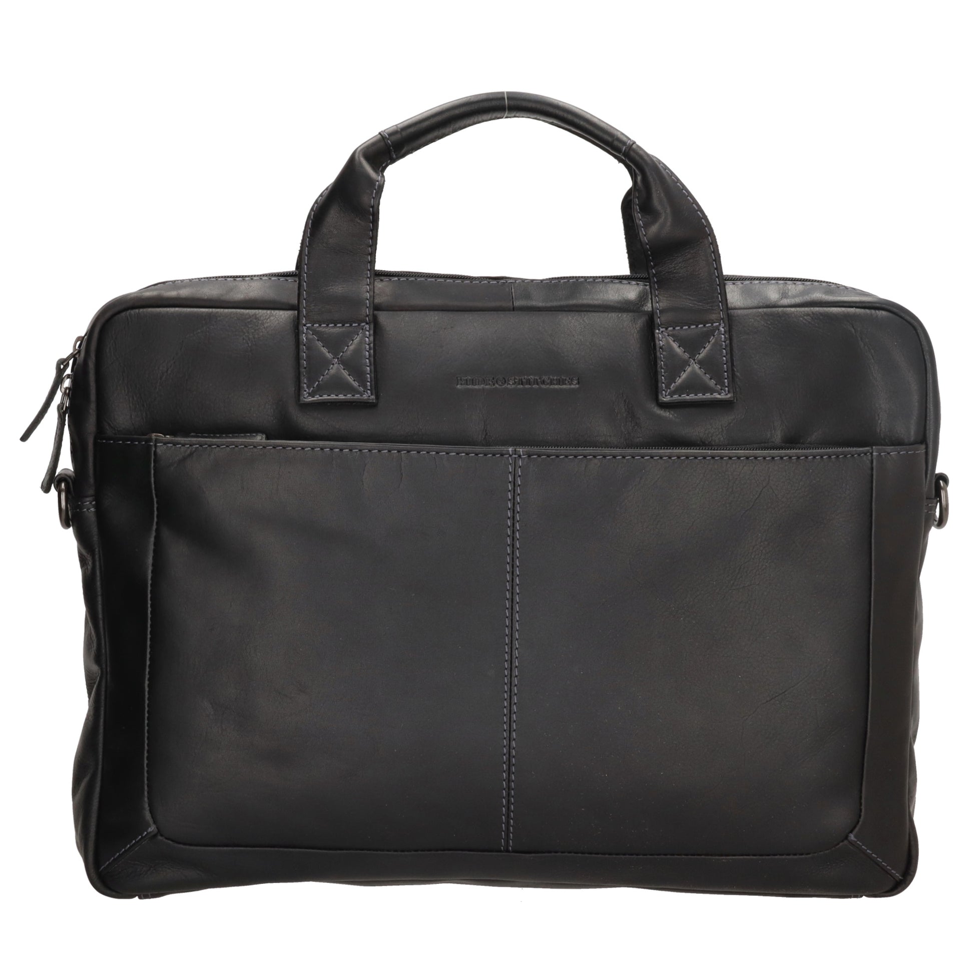Business-| Laptoptasche 42x29x7cm in Schwarz mit Reißverschluss - leder-accessoires.com