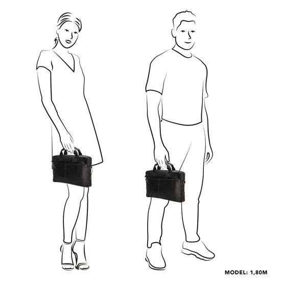 Business-| Laptoptasche 42x29x7cm in Schwarz mit Reißverschluss - leder-accessoires.com