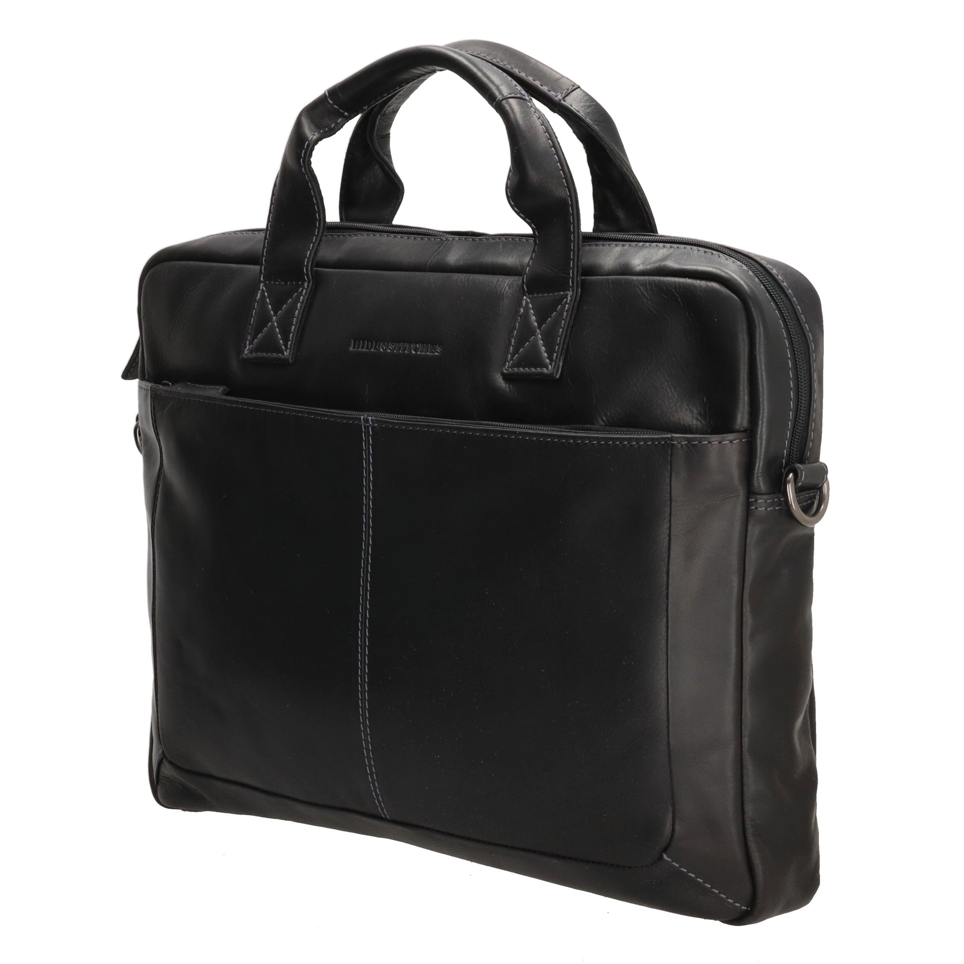 Business-| Laptoptasche 42x29x7cm in Schwarz mit Reißverschluss - leder-accessoires.com