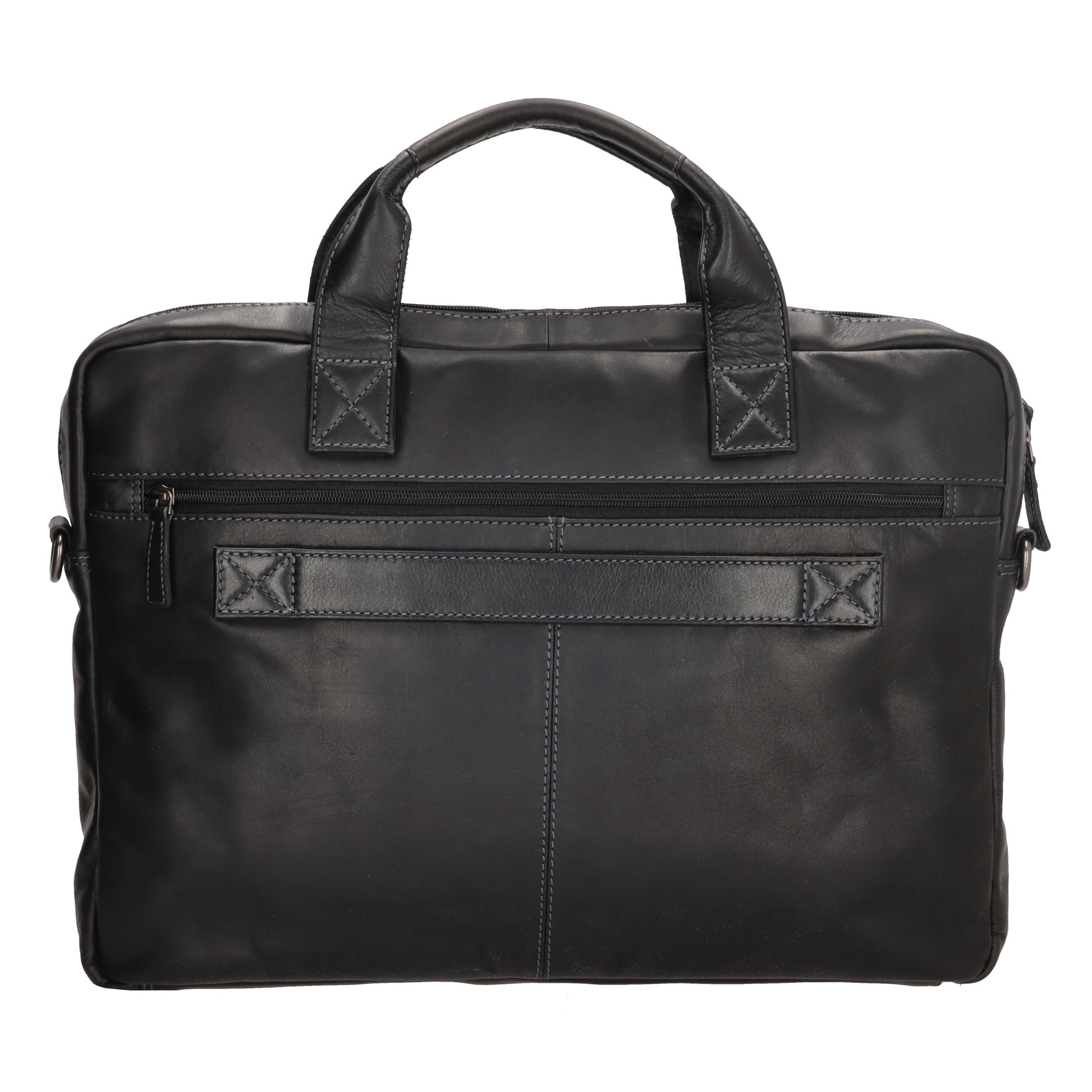 Business-| Laptoptasche 42x29x7cm in Schwarz mit Reißverschluss - leder-accessoires.com
