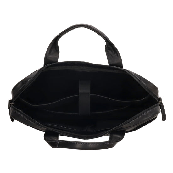 Business-| Laptoptasche 42x29x7cm in Schwarz mit Reißverschluss - leder-accessoires.com