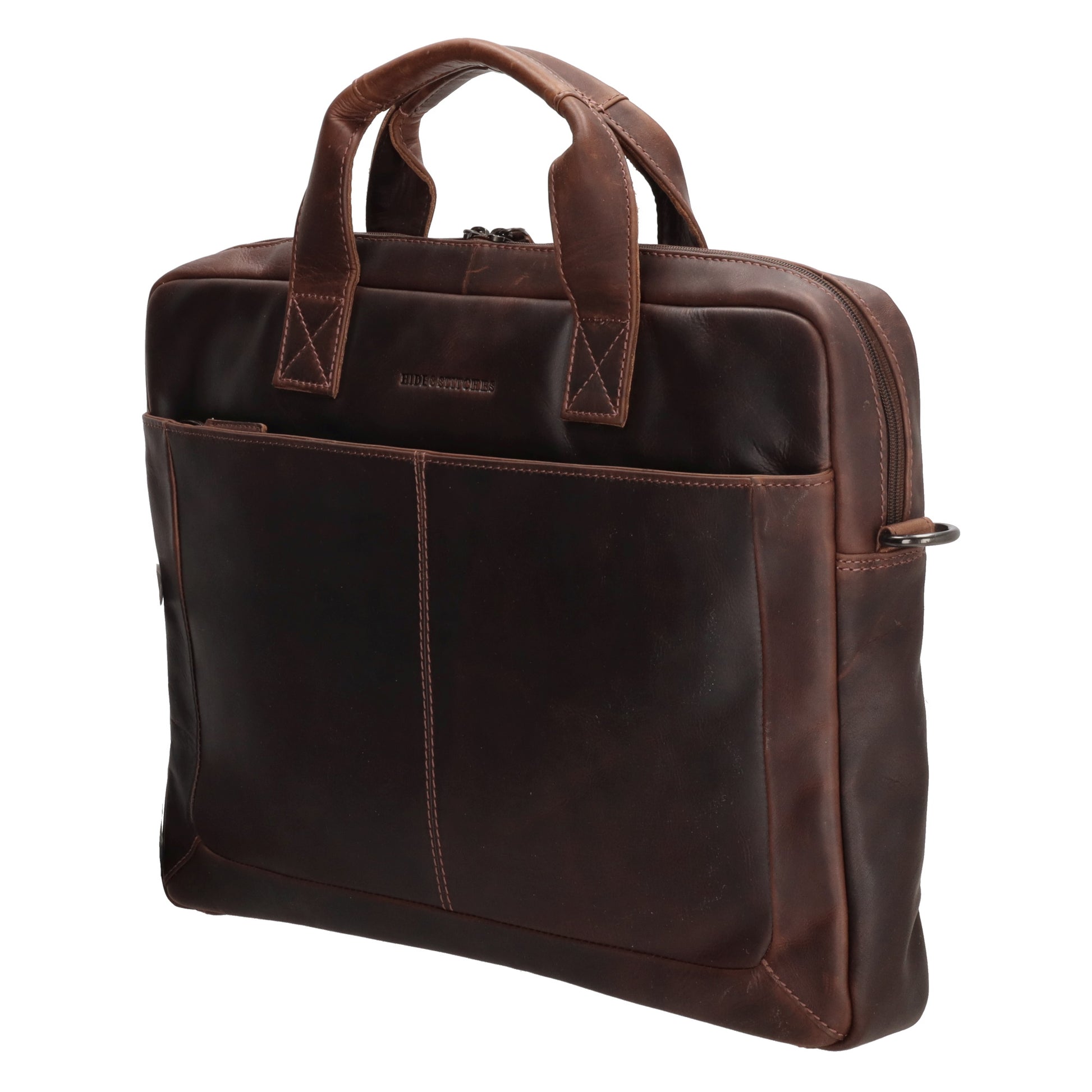 Business-| Laptoptasche 42x29x7cm in Dunkelbraun mit Reißverschluss - leder-accessoires.com